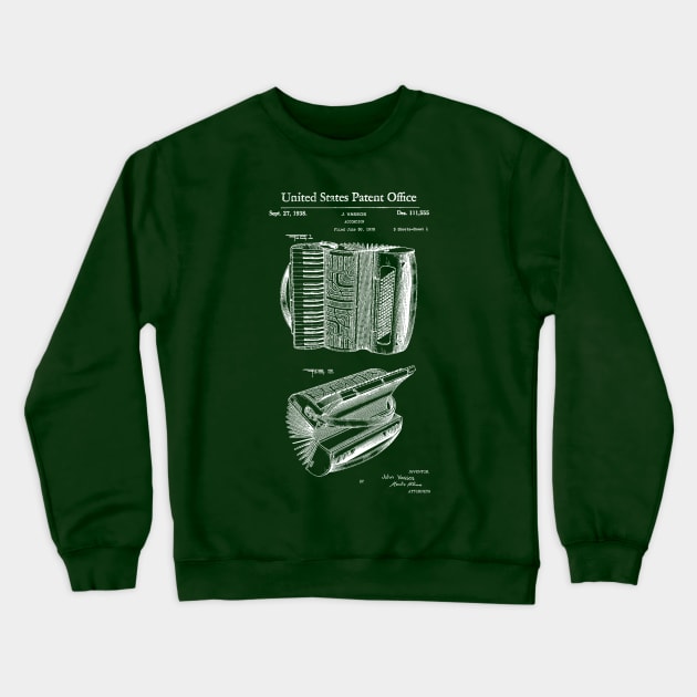 Accordion Patent 1938 Crewneck Sweatshirt by Joodls